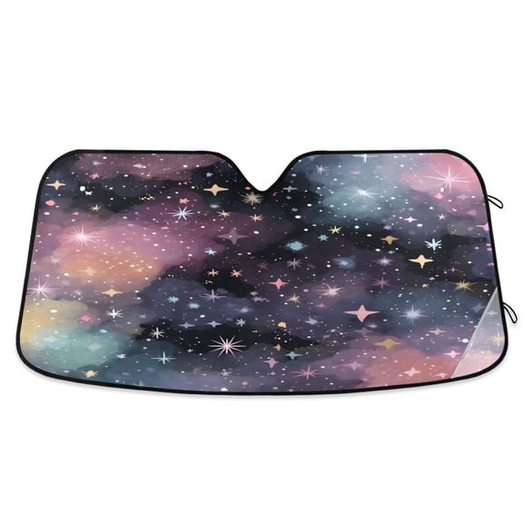 ALAZA Stars Starry Pattern Car Windshield Sun Shade Foldable UV Ray Sunshade Visor Protector 55 x 27.6in