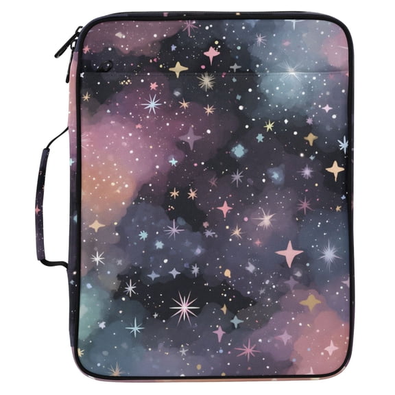 ALAZA Stars Starry Pattern Expanding Accordion File Folder 3 Ring Zipper Organizer Portable Document Binder Bag