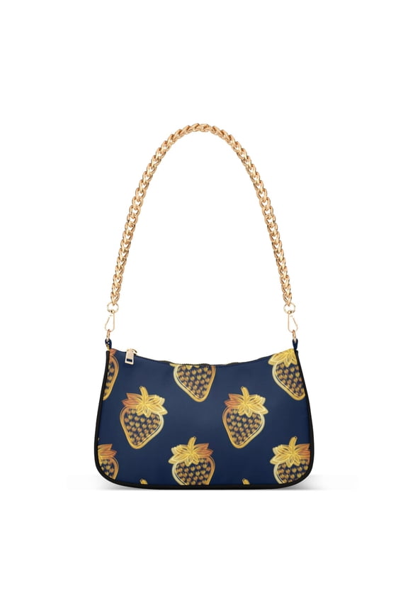 Strawberry Gold Women's Chain Shoulder Bag Hobo Handbag Tote Crossbody Purse