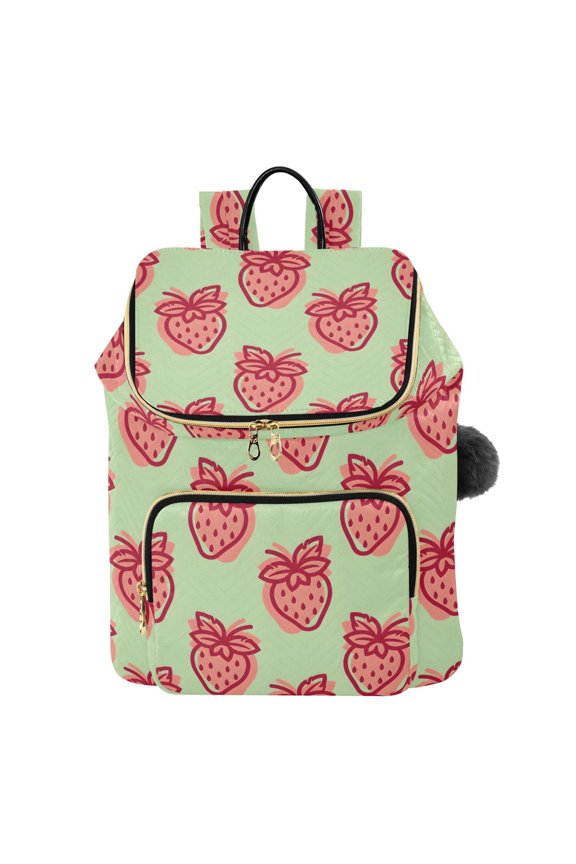 Strawberry Paint Travel Backpack Laptop Bag Large Capacity Daypack