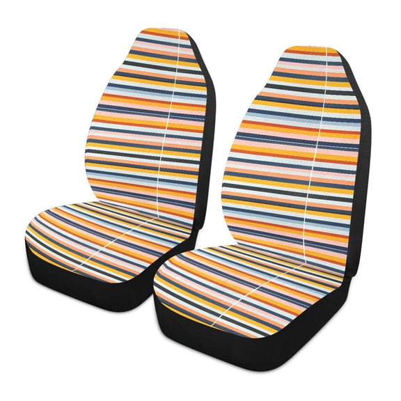 ALAZA Stripe Line Car Seat Covers 2 PCs Universal Auto Front Seats Interior Protector