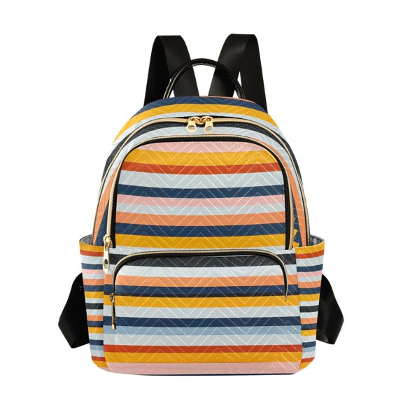 ALAZA Stripe Line Womens Travel Laptop Backpack Large Daypack Ladies Shoulder Bags S