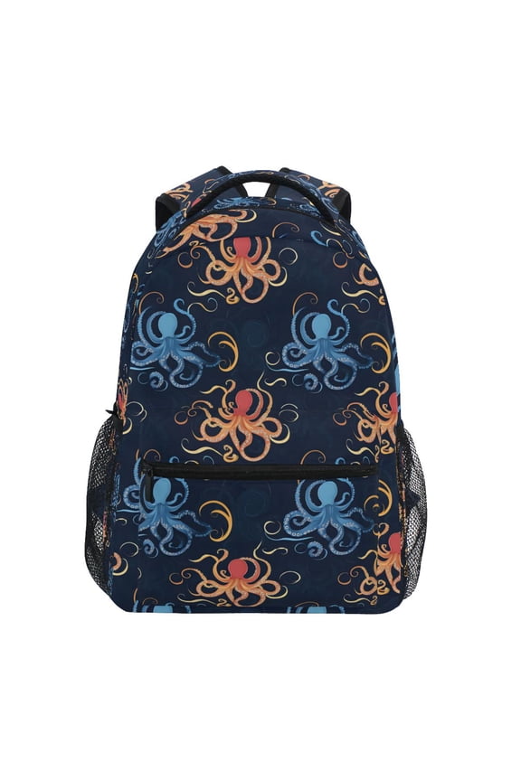 Stylish Backpack Abstract Octopus Elementary Bookbag Personalized Laptop School Bags Travel Daypack