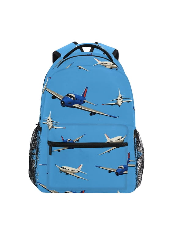 Kids Backpack Airplanes Flying Elementary Bookbag School Bags for Girls Boys Laptop Travel Student Daypack