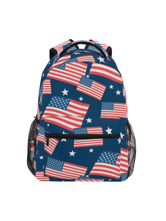 Kids Backpack American Flag Stars-s1 Elementary Bookbag School Bags for Girls Boys Laptop Travel Student Daypack