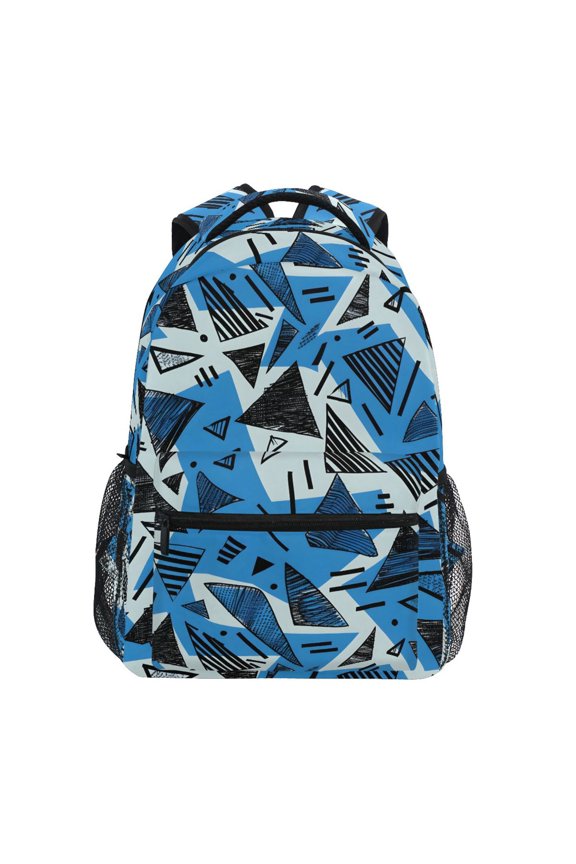 Stylish Backpack Artistic Geometric Triangle and Line Elementary Bookbag Personalized Laptop School Bags Travel Daypack