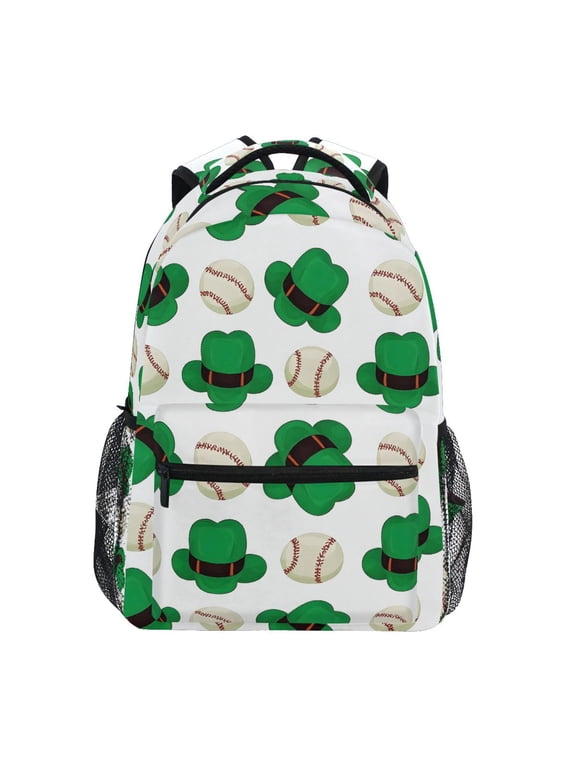Kids Backpack Baseball and Hat Elementary Bookbag School Bags for Girls Boys Laptop Travel Student Daypack