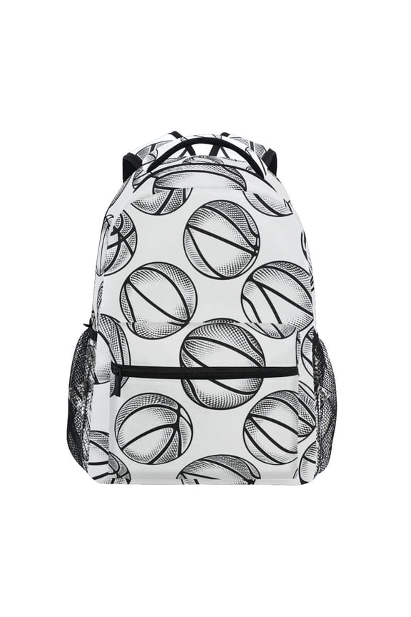 Stylish Backpack Basketballs-z1 Elementary Bookbag Personalized Laptop School Bags Travel Daypack