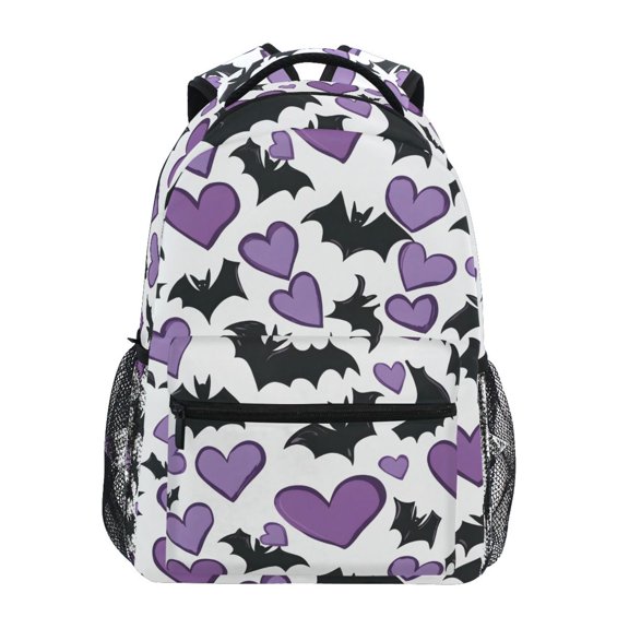 ALAZA Stylish Backpack Bats and Hearts Elementary Bookbag Personalized Laptop School Bags Travel Daypack