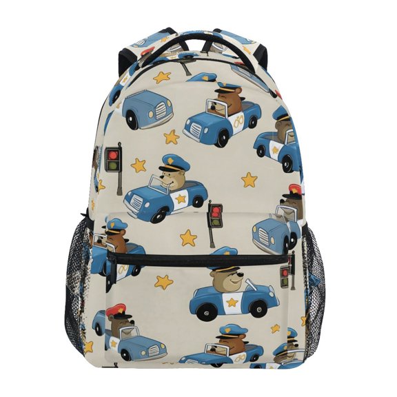 ALAZA Stylish Backpack Bear Driving Car Elementary Bookbag Personalized Laptop School Bags Travel Daypack