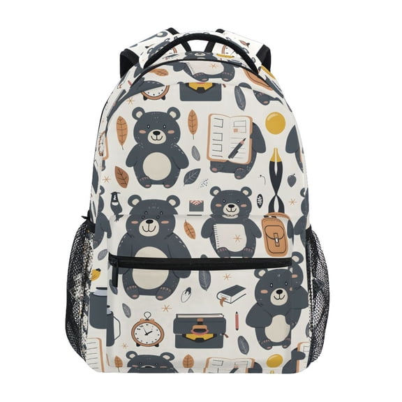 ALAZA Stylish Backpack Bears and School Items Elementary Bookbag Personalized Laptop School Bags Travel Daypack