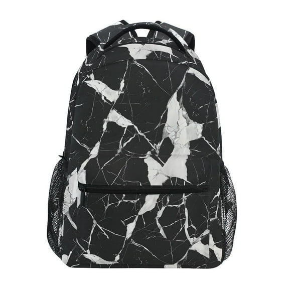 ALAZA Stylish Backpack Black and White Marble Elementary Bookbag Personalized Laptop School Bags Travel Daypack