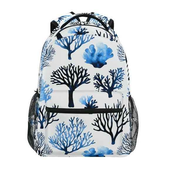 ALAZA Stylish Backpack Blue Coral Elementary Bookbag Personalized Laptop School Bags Travel Daypack