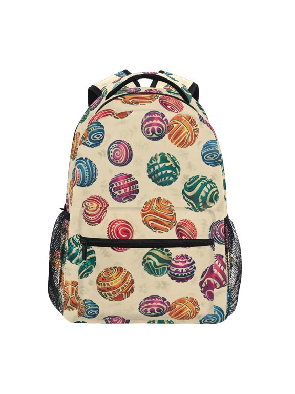Kids Backpack Boho Balls Elementary Bookbag School Bags for Girls Boys Laptop Travel Student Daypack