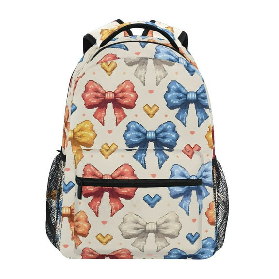 ALAZA Stylish Backpack Bow and Hearts Elementary Bookbag Personalized Laptop School Bags Travel Daypack