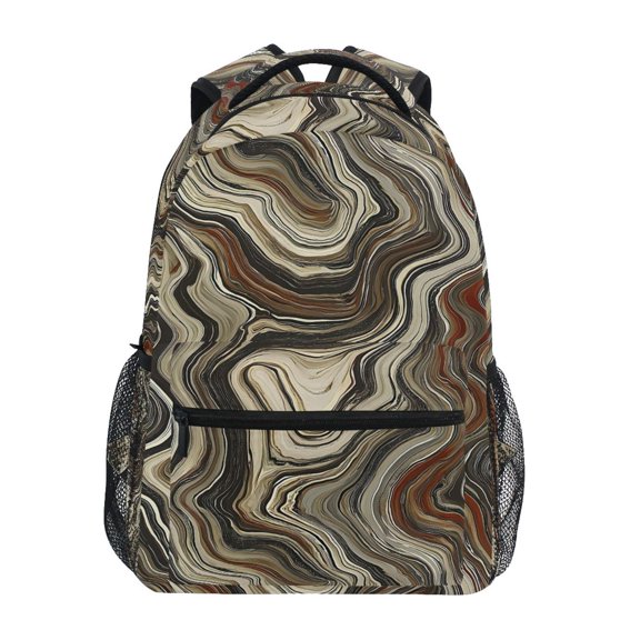 ALAZA Stylish Backpack Brown Marble Elementary Bookbag Personalized Laptop School Bags Travel Daypack