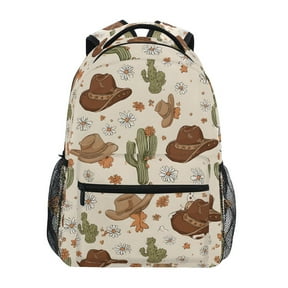 ALAZA Stylish Backpack Cactus Cowboy Hat Elementary Bookbag Personalized Laptop School Bags Travel Daypack