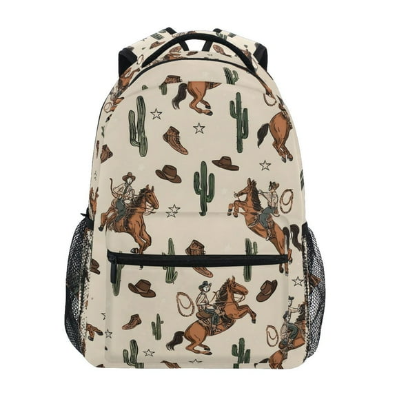 ALAZA Stylish Backpack Cactus Cowboys Elementary Bookbag Personalized Laptop School Bags Travel Daypack