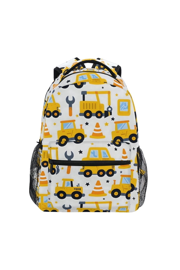 Stylish Backpack Carton Engineering Trucks Elementary Bookbag Personalized Laptop School Bags Travel Daypack