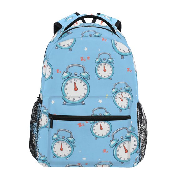 ALAZA Stylish Backpack Cartoon Alarm Clocks Elementary Bookbag Personalized Laptop School Bags Travel Daypack