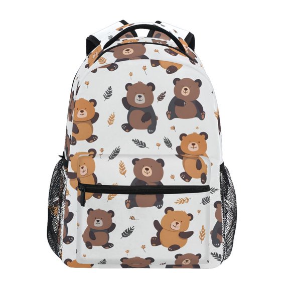 ALAZA Stylish Backpack Cartoon Bear Elementary Bookbag Personalized Laptop School Bags Travel Daypack