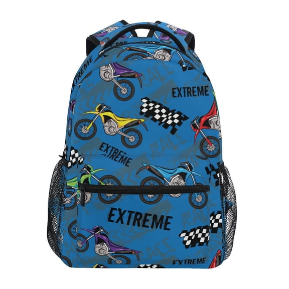 ALAZA Stylish Backpack Cartoon Cool Motocycle Elementary Bookbag Personalized Laptop School Bags Travel Daypack