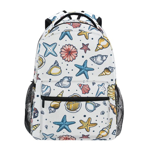 ALAZA Stylish Backpack Cartoon Cute Seashells Elementary Bookbag Personalized Laptop School Bags Travel Daypack