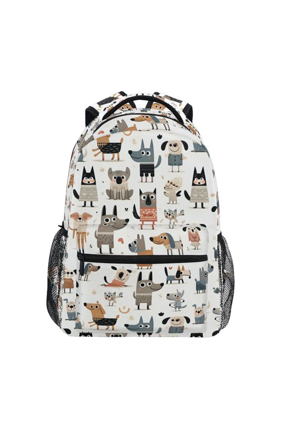 Stylish Backpack Cartoon Doodle Dogs Elementary Bookbag Personalized Laptop School Bags Travel Daypack