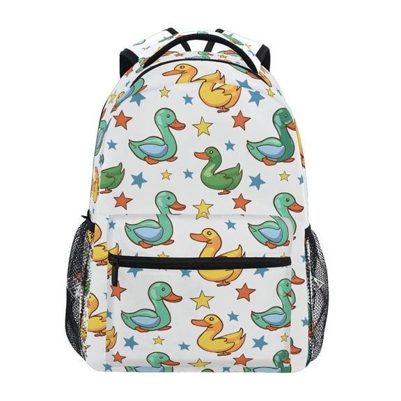 ALAZA Stylish Backpack Cartoon Duck and Star Elementary Bookbag Personalized Laptop School Bags Travel Daypack