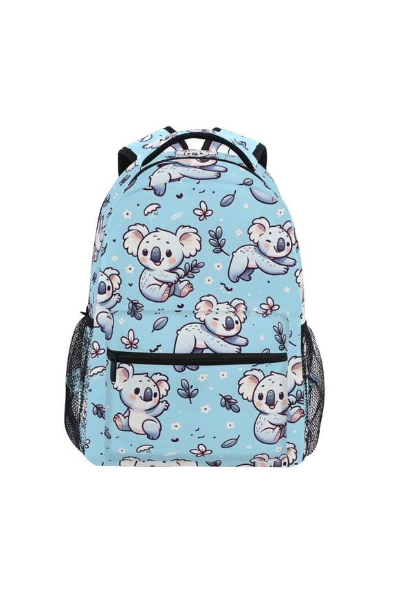 Stylish Backpack Cartoon Koala with Leaf Elementary Bookbag Personalized Laptop School Bags Travel Daypack