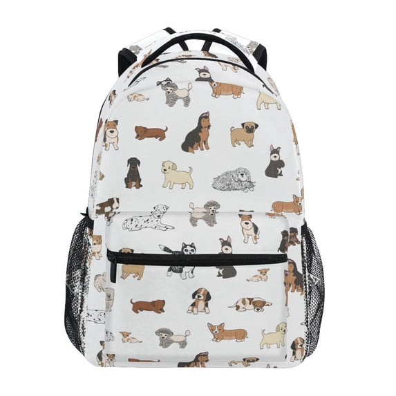 ALAZA Stylish Backpack Cartoon Puppy Dog Elementary Bookbag Personalized Laptop School Bags Travel Daypack