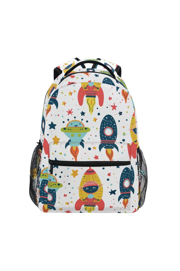 Stylish Backpack Cartoon Rocket Elementary Bookbag Personalized Laptop School Bags Travel Daypack