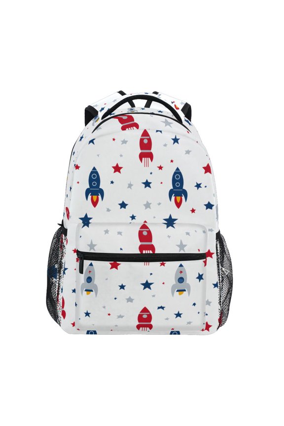 Stylish Backpack Cartoon Rockets Stars Elementary Bookbag Personalized Laptop School Bags Travel Daypack