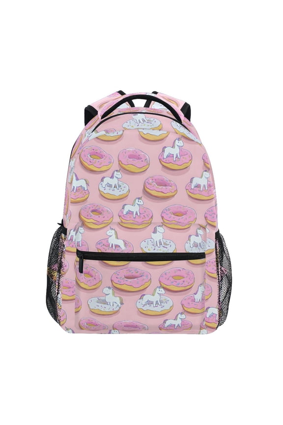 Stylish Backpack Cartoon Unicorn Donuts Elementary Bookbag Personalized Laptop School Bags Travel Daypack