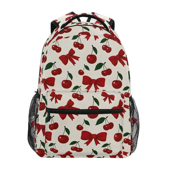 ALAZA Stylish Backpack Cherry Fruits Bow Elementary Bookbag Personalized Laptop School Bags Travel Daypack