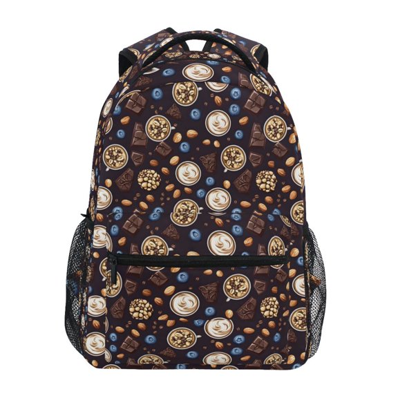 ALAZA Stylish Backpack Coffee Blueberry Chocolate Elementary Bookbag Personalized Laptop School Bags Travel Daypack