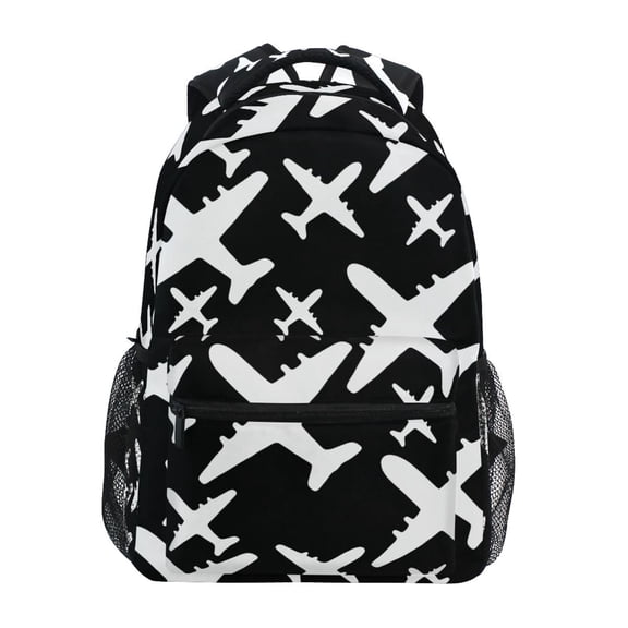 ALAZA Stylish Backpack Cute Airplane Pattern Elementary Bookbag Personalized Laptop School Bags Travel Daypack