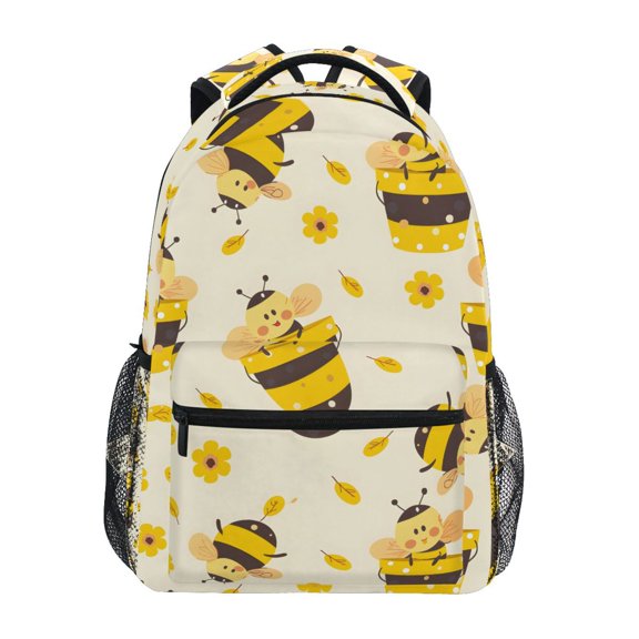 ALAZA Stylish Backpack Cute Bees and Daisy Elementary Bookbag Personalized Laptop School Bags Travel Daypack