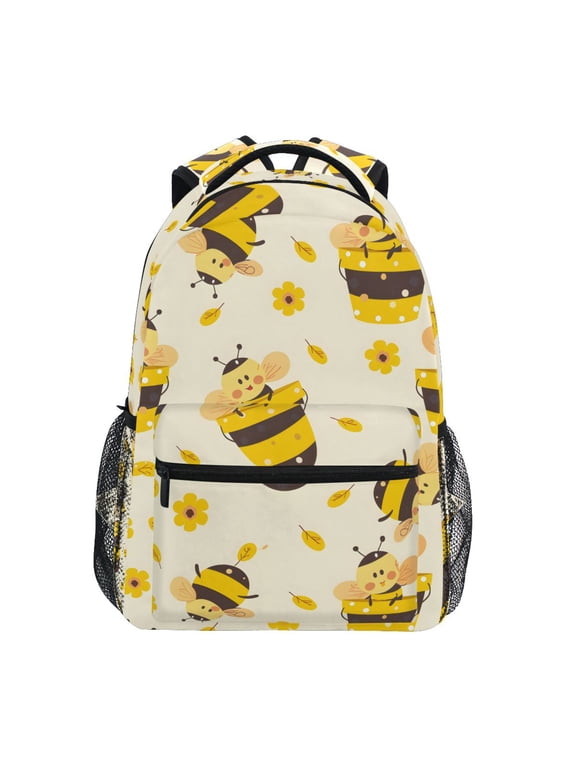 Kids Backpack Cute Bees and Daisy Elementary Bookbag School Bags for Girls Boys Laptop Travel Student Daypack