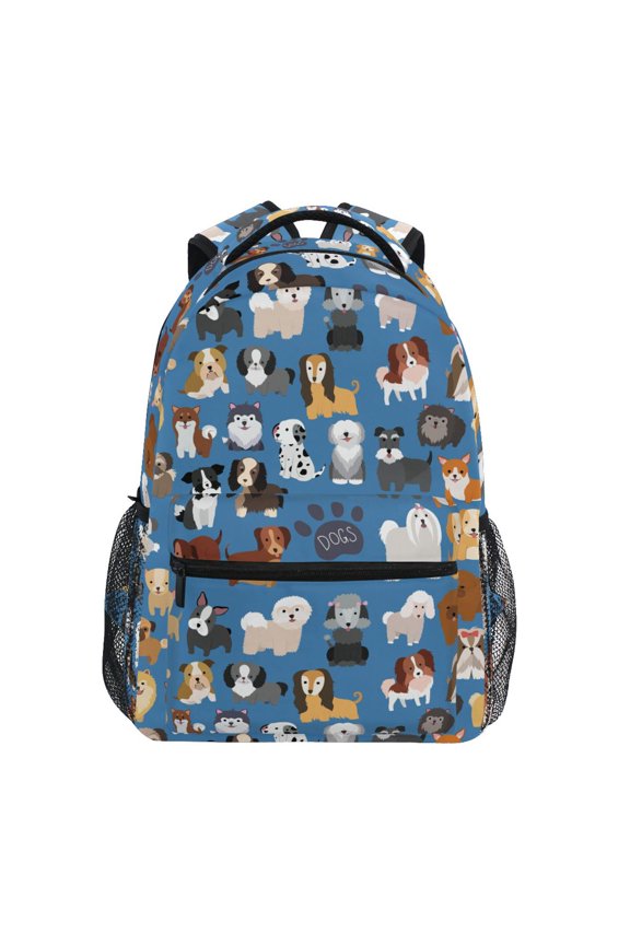 Stylish Backpack Cute Cartoon Doodle Dogs Elementary Bookbag Personalized Laptop School Bags Travel Daypack