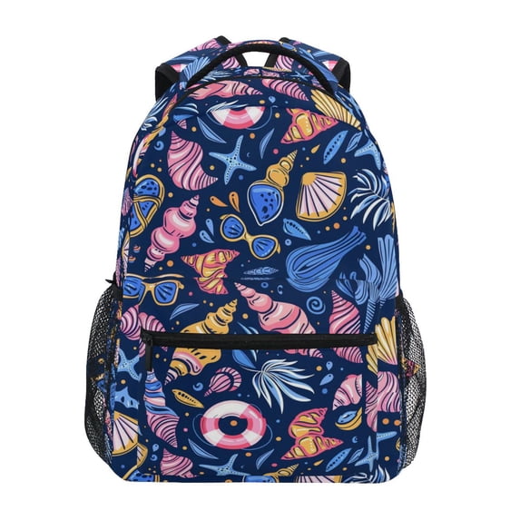 ALAZA Stylish Backpack Cute Conch Sea Shells Elementary Bookbag Personalized Laptop School Bags Travel Daypack