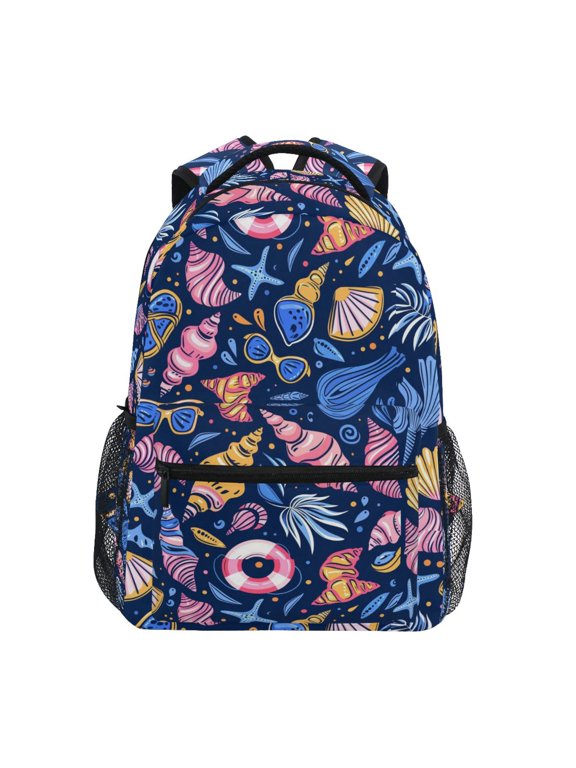 Kids Backpack Cute Conch Sea Shells Elementary Bookbag School Bags for Girls Boys Laptop Travel Student Daypack