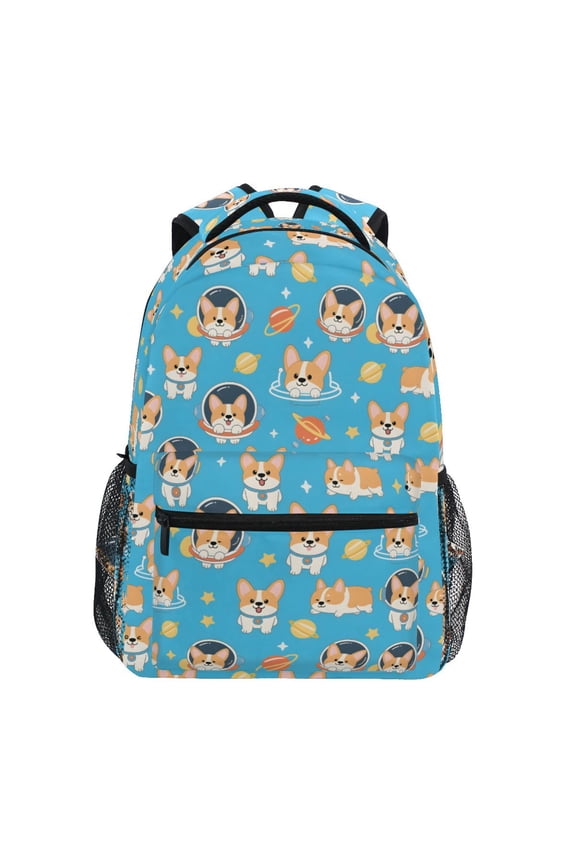 Stylish Backpack Cute Corgi Dog Space Elementary Bookbag Personalized Laptop School Bags Travel Daypack