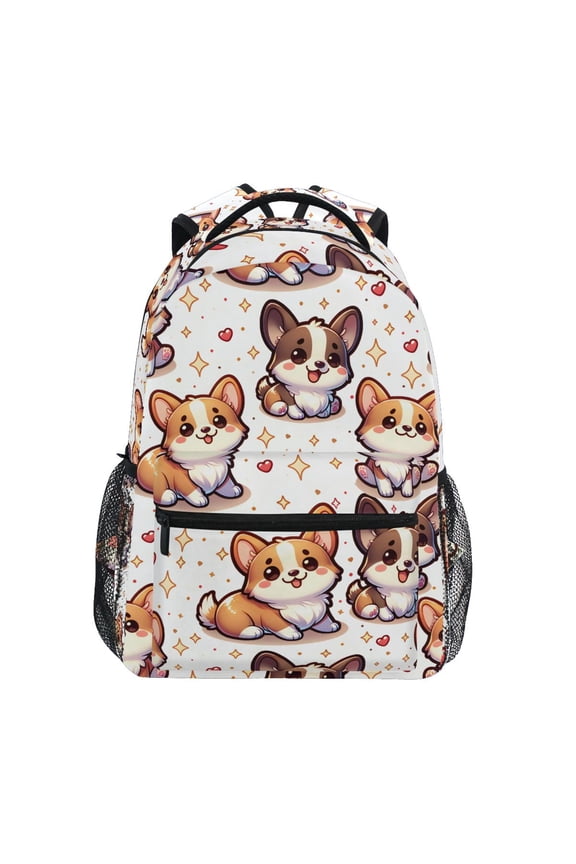 Stylish Backpack Cute Corgi Dogs Stars Elementary Bookbag Personalized Laptop School Bags Travel Daypack