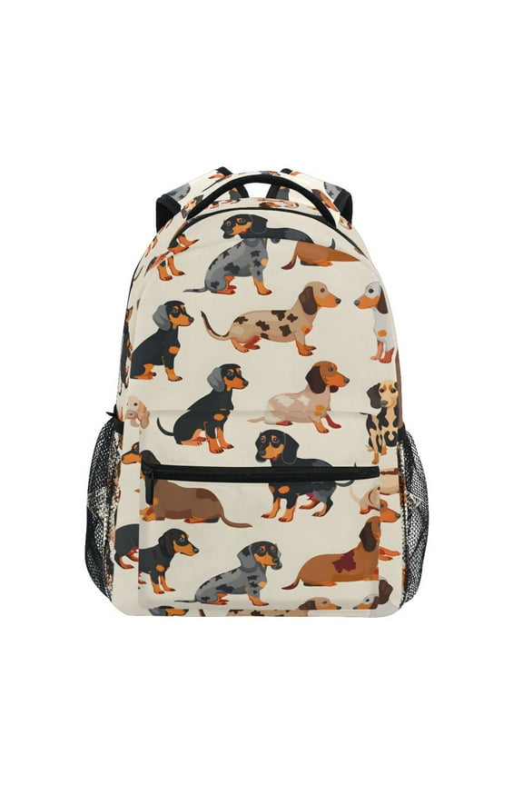 Stylish Backpack Cute Dachshund Dog Elementary Bookbag Personalized Laptop School Bags Travel Daypack
