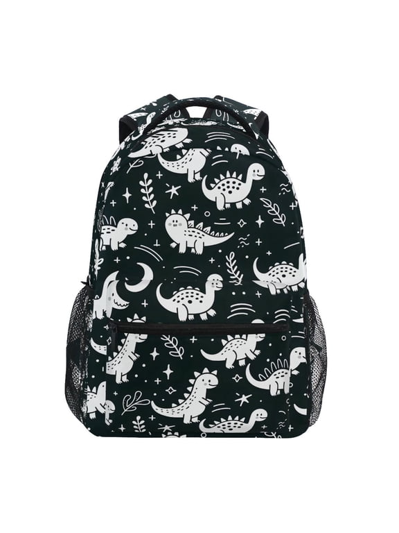 Kids Backpack Cute Dinosaur with Moon Elementary Bookbag School Bags for Girls Boys Laptop Travel Student Daypack