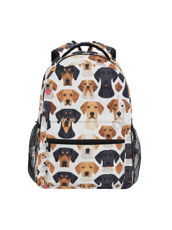 Kids Backpack Cute Dogs Heads Elementary Bookbag School Bags for Girls Boys Laptop Travel Student Daypack