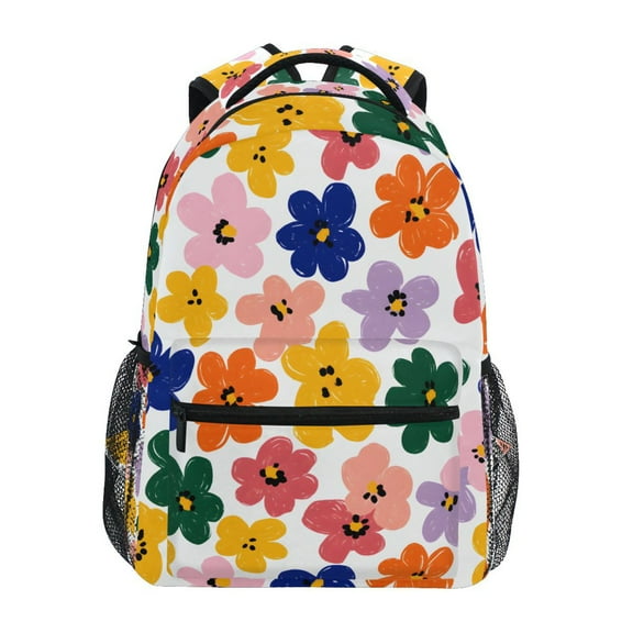 ALAZA Stylish Backpack Cute Flowers Elementary Bookbag Personalized Laptop School Bags Travel Daypack