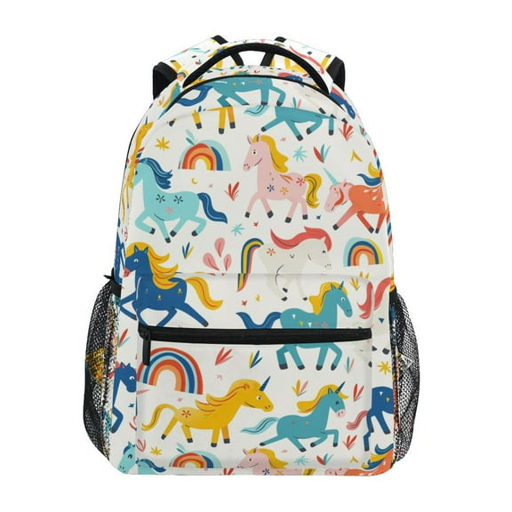 ALAZA Stylish Backpack Cute Horse Rainbow Elementary Bookbag Personalized Laptop School Bags Travel Daypack