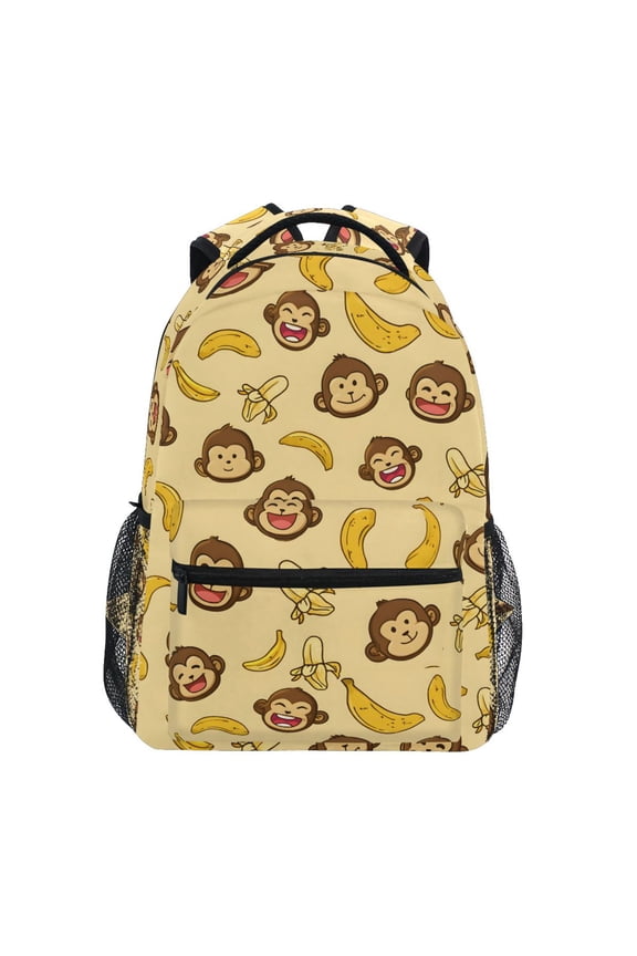 Stylish Backpack Cute Monkey Banana Elementary Bookbag Personalized Laptop School Bags Travel Daypack